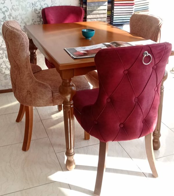 صندلی مدل چستر و میز مدل مارشال | چوب شاهان | میز و صندلی ناهارخوری کرج | میز و صندلی کرج | میز و صندلی غذاخوری کرج | تولید کننده میز و صندلی | صنایع چوبی شاهان